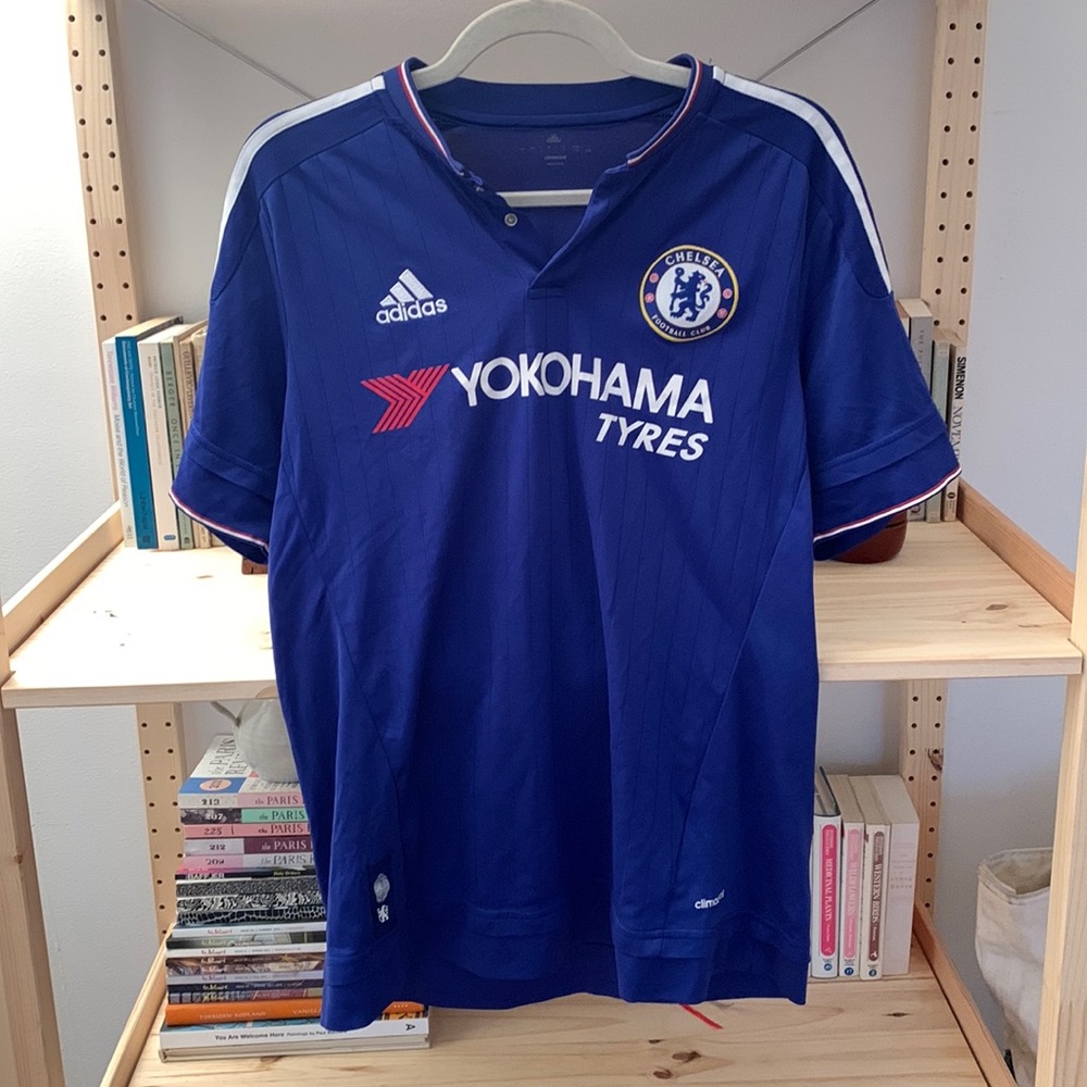 Adidas Chelsea FC Jersey Blue Home Kit Button Yokohama Climacool ‘15-16 Large
